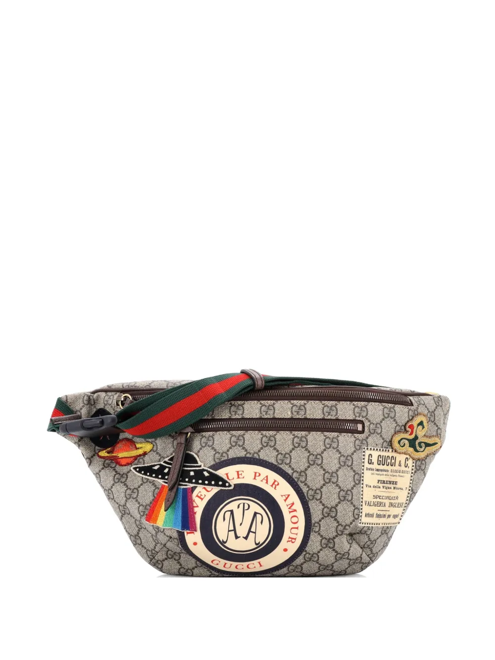 Gucci Pre-Owned Courrier Zip GG Coated Canvas with Applique belt bag - Marrone
