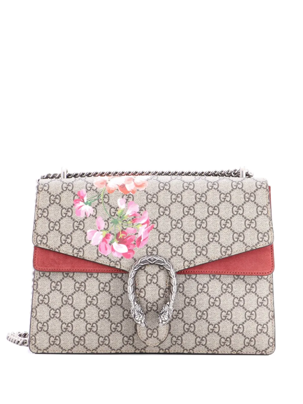 Gucci Pre-Owned Dionysus Bag Blooms Print GG Coated Canvas Medium shoulder bag - Braun