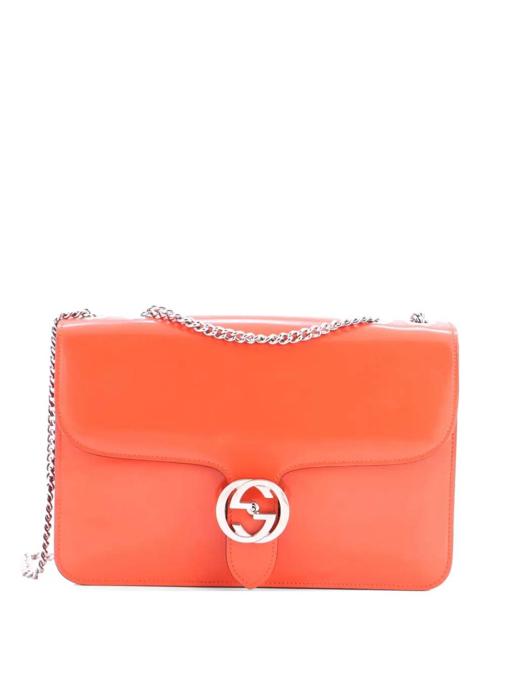 Gucci Pre-Owned Interlocking Patent Medium shoulder bag - Arancione