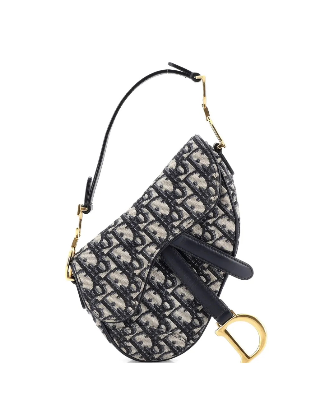 Christian Dior Pre-Owned Saddle Handbag Oblique Canvas Mini shoulder bag - Black