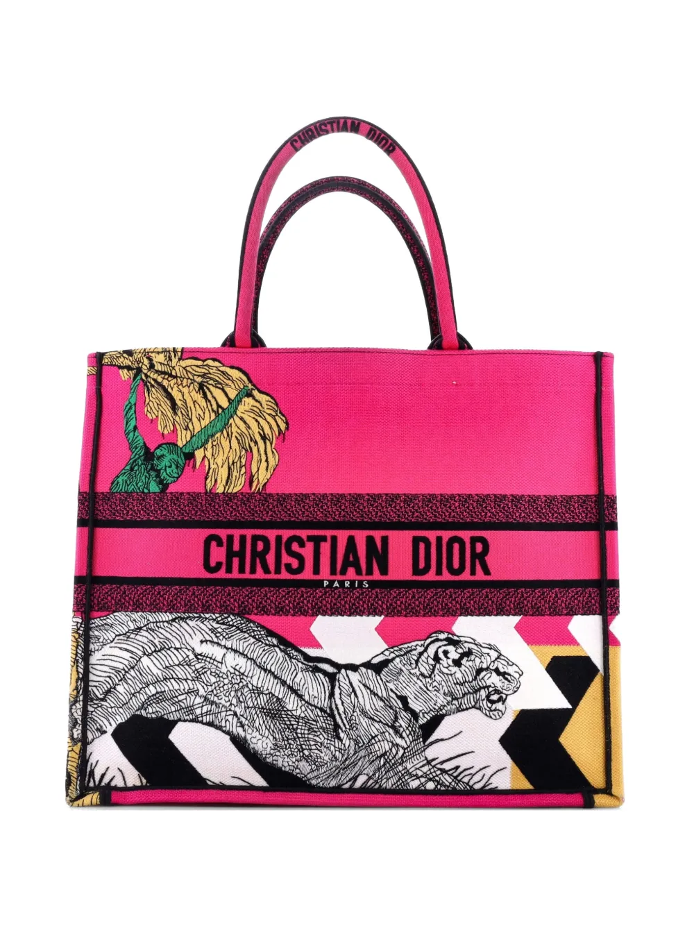 Christian Dior Pre-Owned Book Embroidered Canvas Large tote bag - Pink