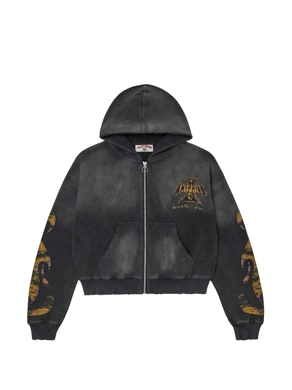 VALE FOREVER Reborn waffle-knit hoodie - Grigio