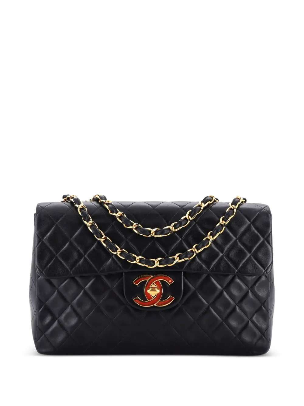 CHANEL Pre-Owned Classic Single Flap Bag Quilted Lambskin Maxi shoulder bag - Nero