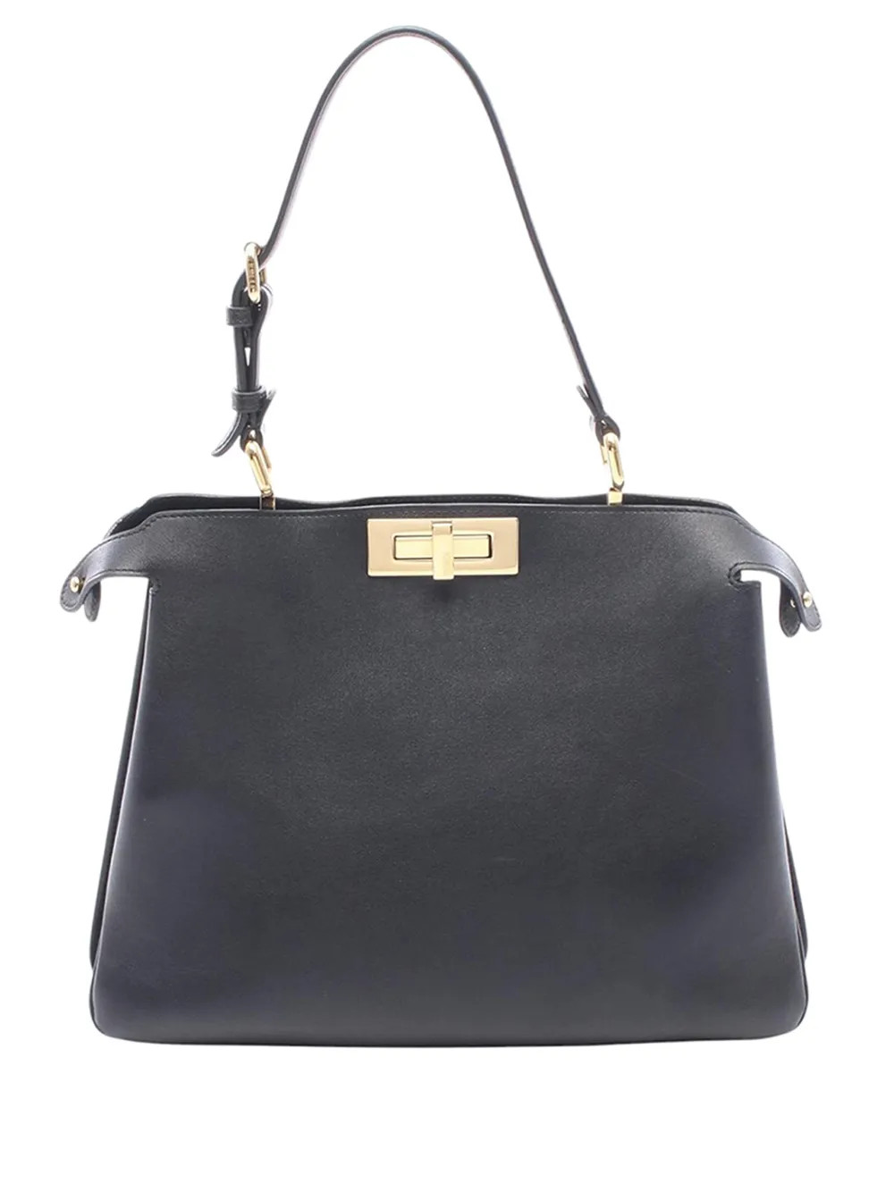 Fendi Pre-Owned 2010-2026 Medium Leather Iconic Essentially Peekaboo satchel - Nero