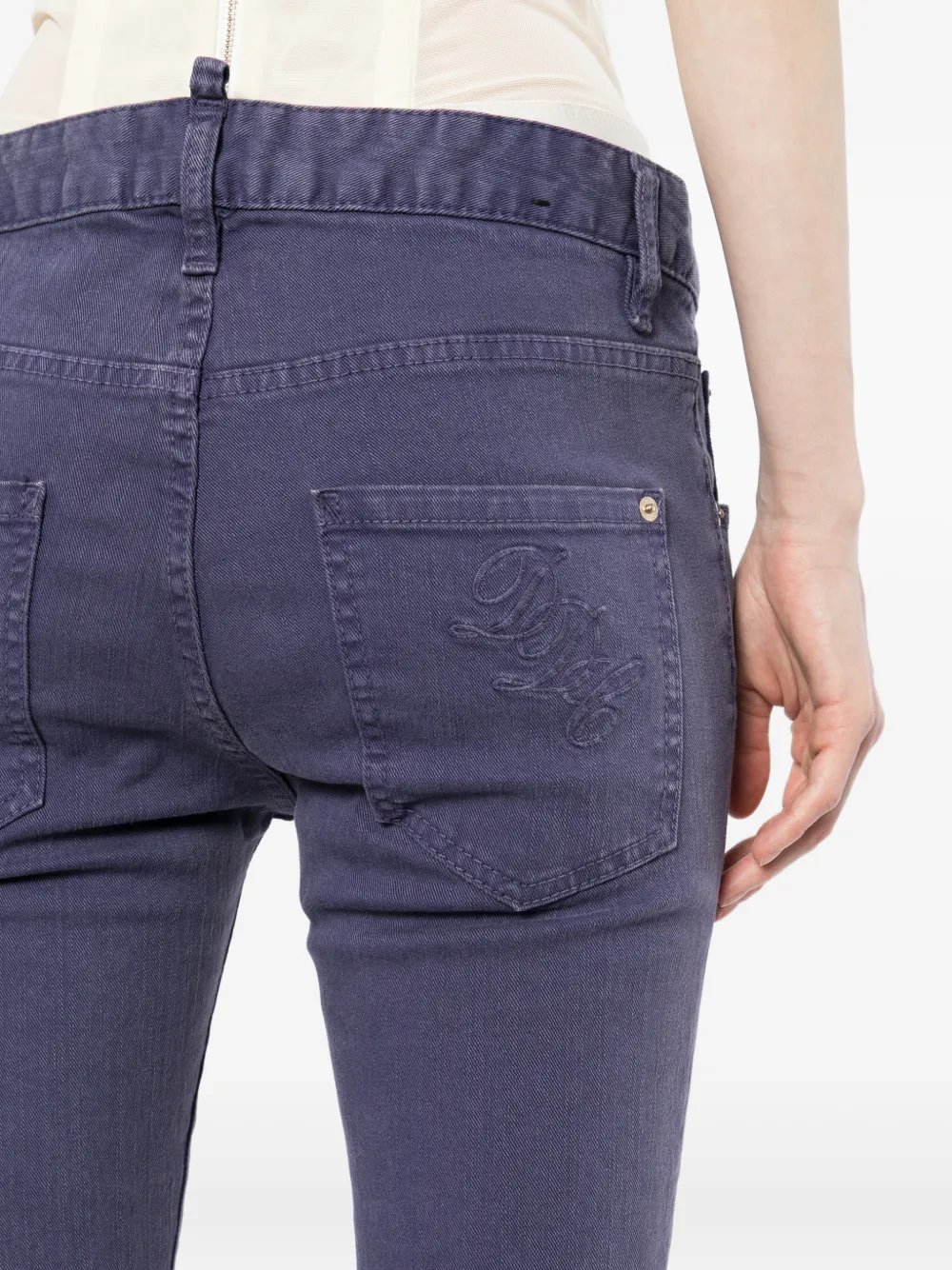 DSQUARED2 Slim-fit jeans met logo-label Paars