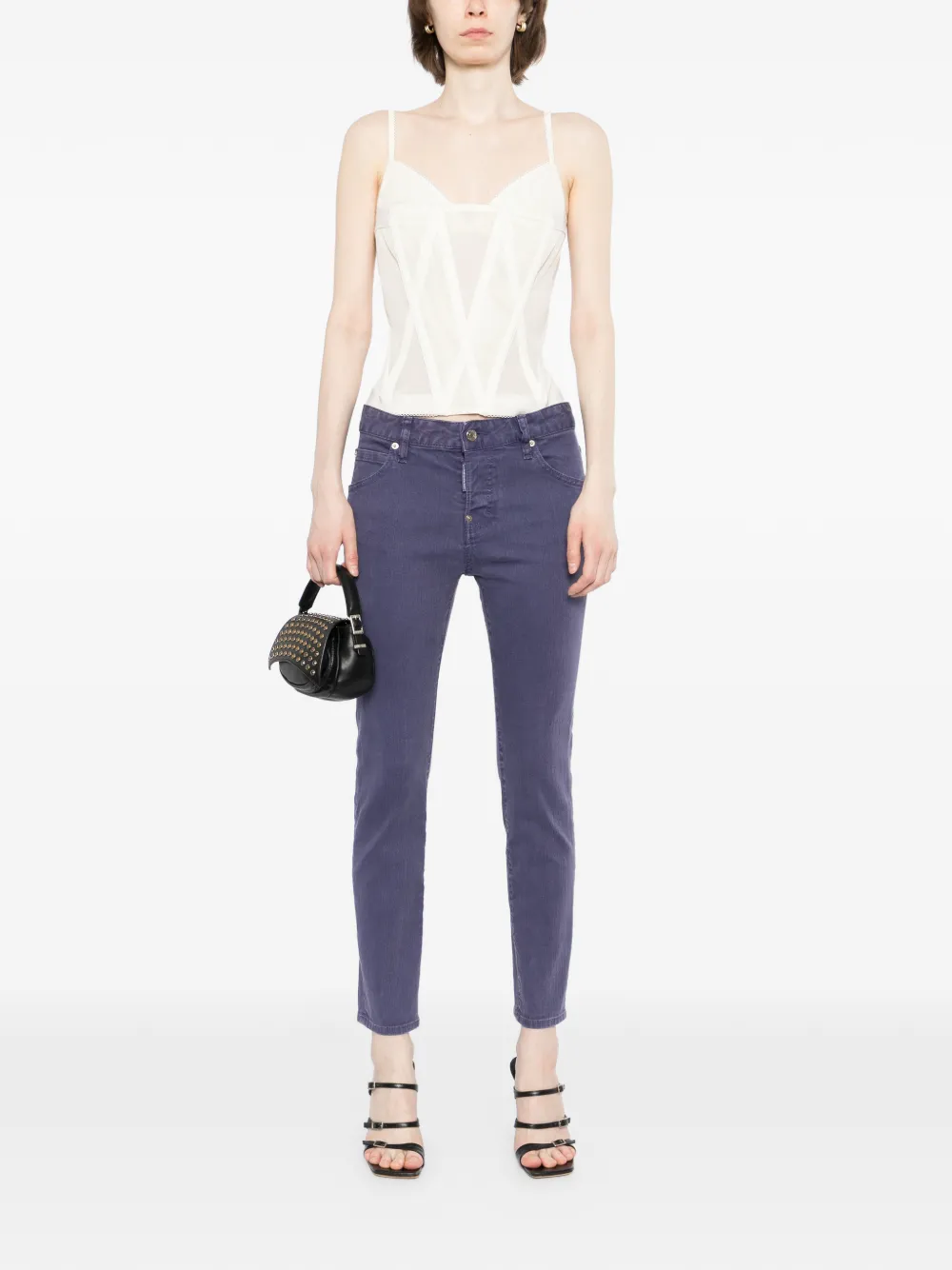  Dsquared2 Vaqueros Slim Con Etiqueta Del Logo - Morado 