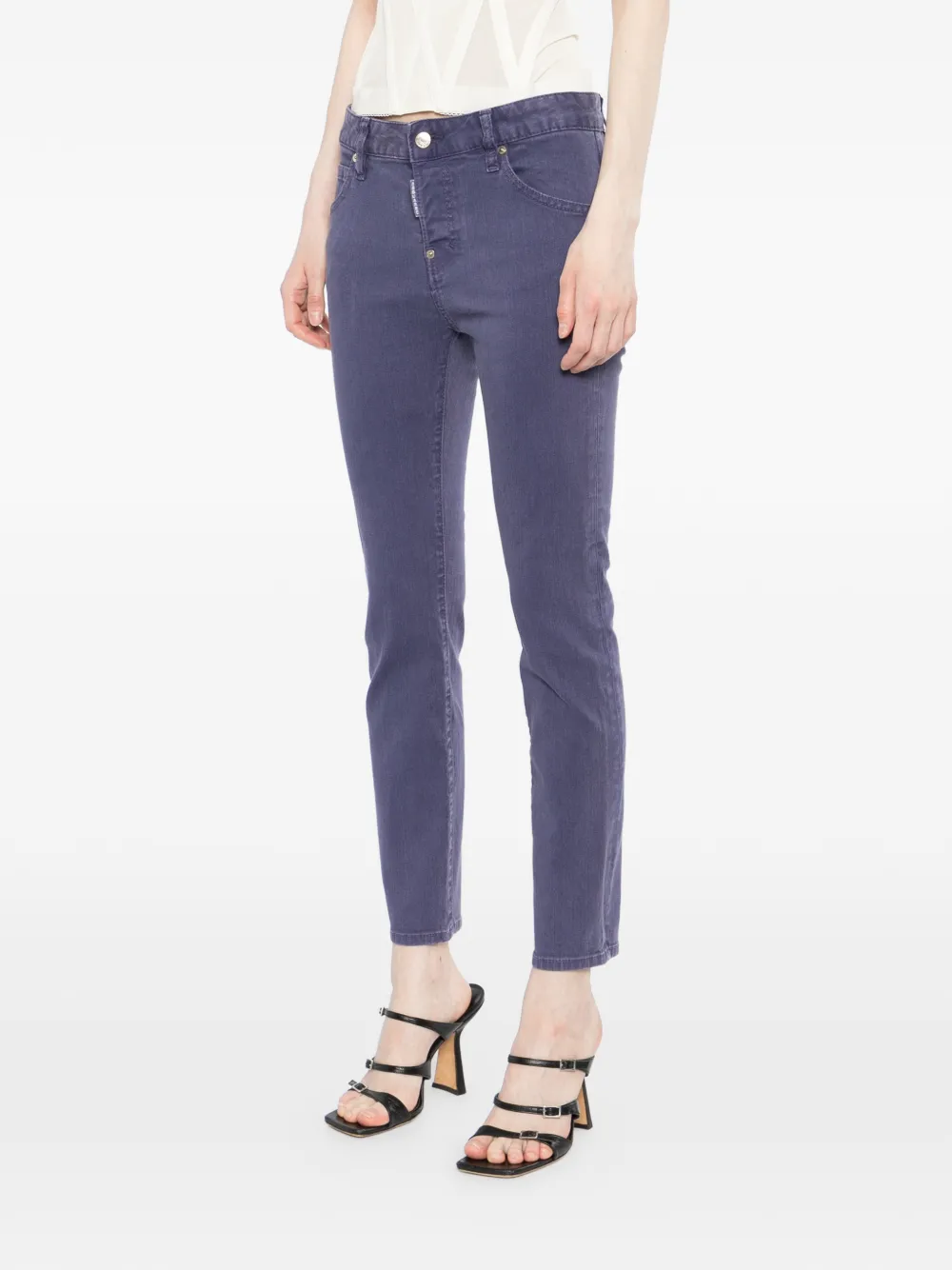 Dsquared2 Vaqueros Slim Con Etiqueta Del Logo - Morado 