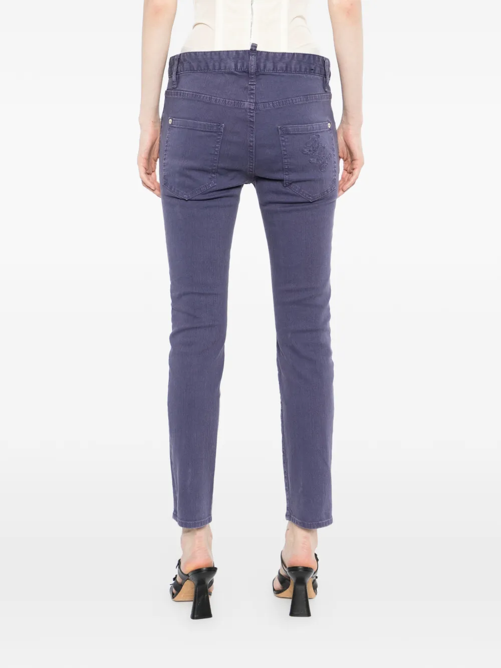 DSQUARED2 Slim-fit jeans met logo-label Paars