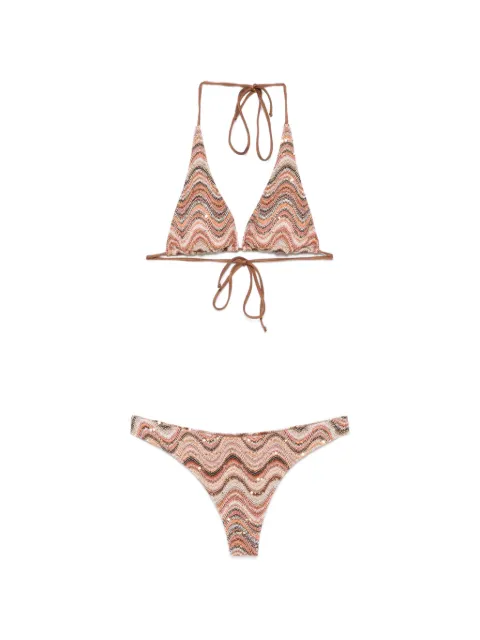 MC2 Saint Barth Naomi sequin-embellished zigzag-knit bikini