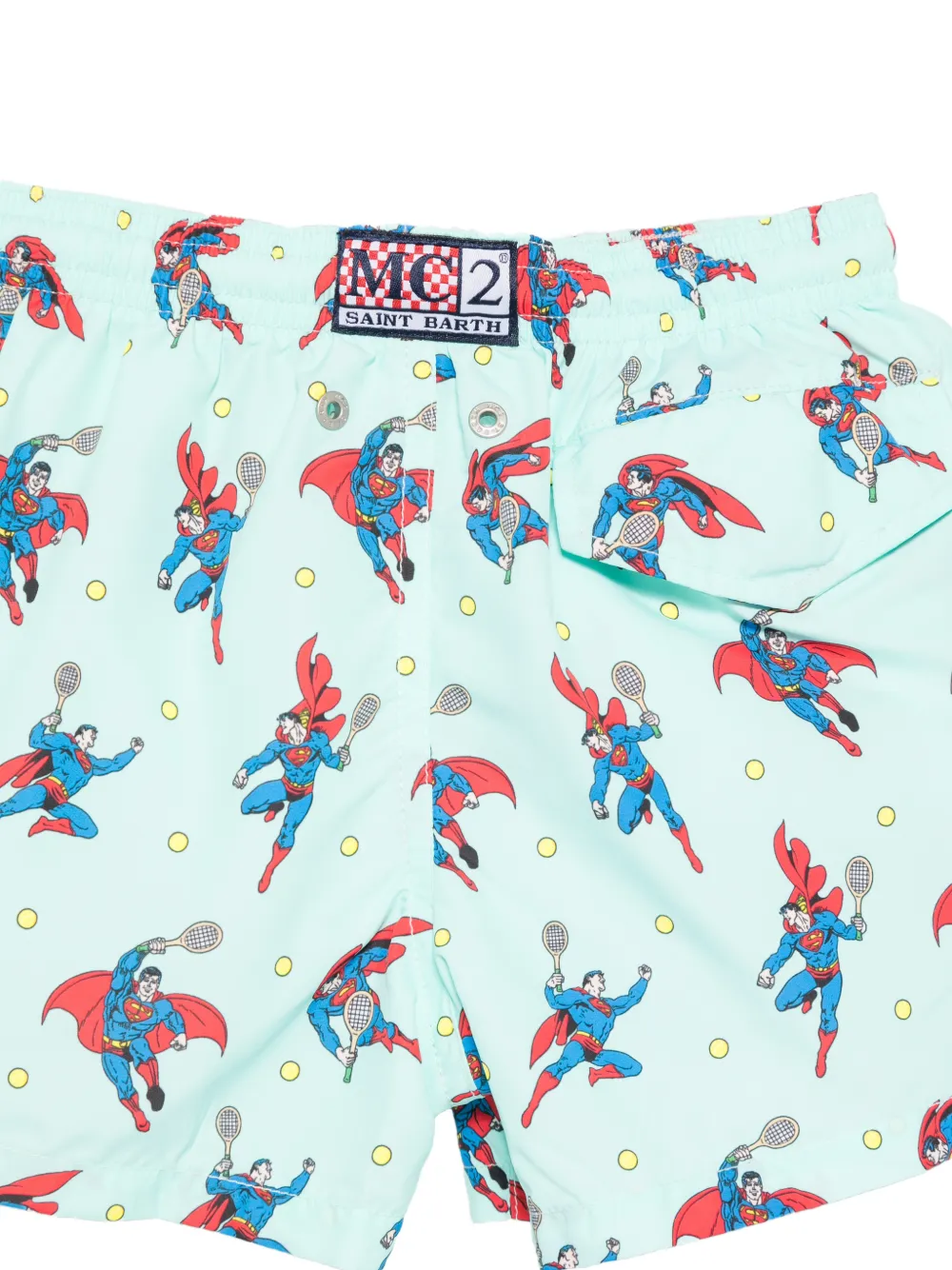 MC2 Saint Barth Kids x Superman Jean Lighting zwembroek met trekkoord en print Blauw