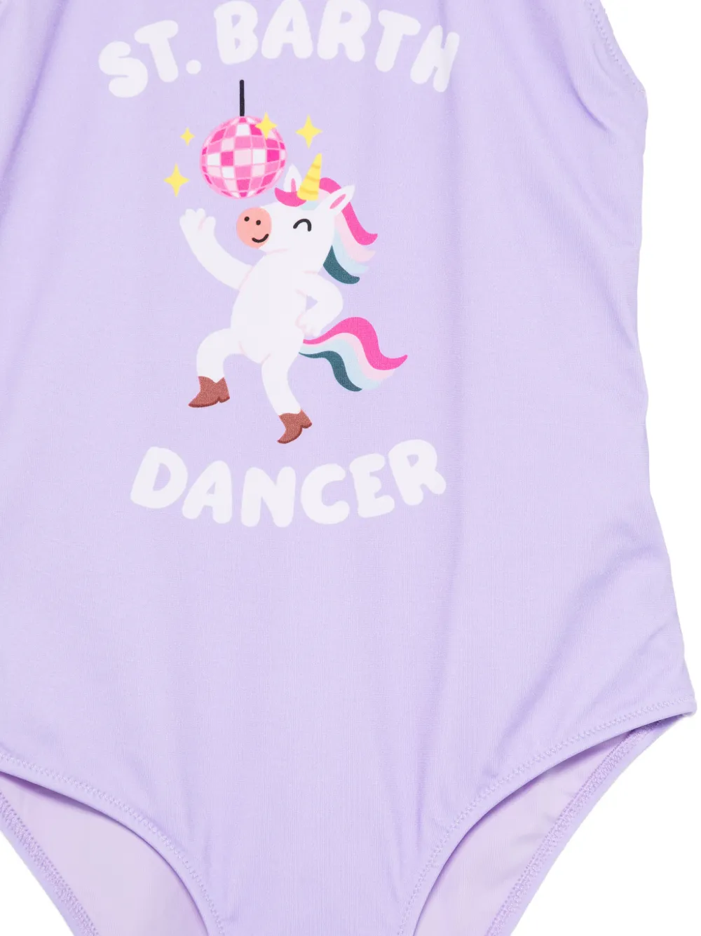MC2 Saint Barth Kids Badpak met eenhoorn-print en ruches Paars