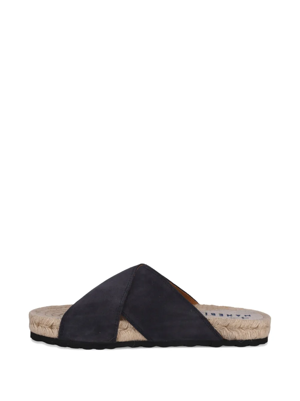 Manebi suede crossed-strap sandals Blauw