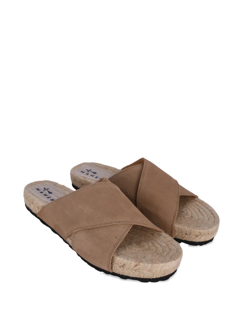 Manebi crossover-strap suede sandals Bruin