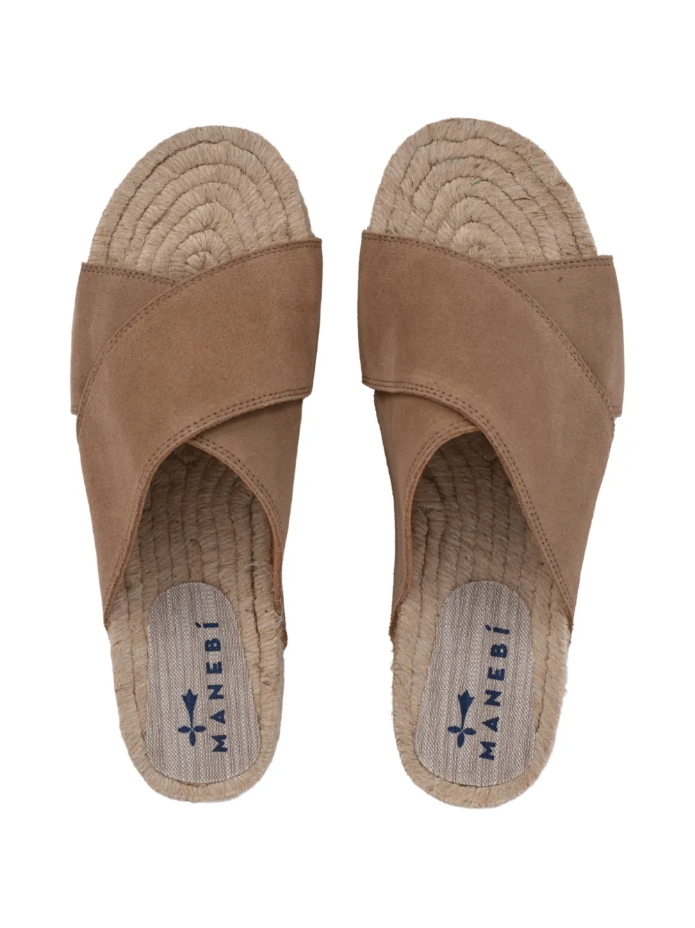 Manebi crossover-strap suede sandals Bruin