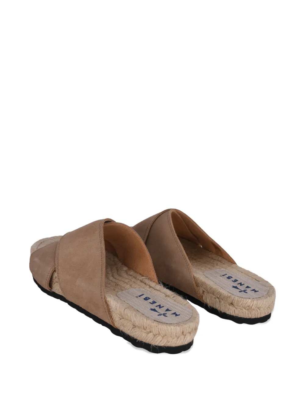 Manebi crossover-strap suede sandals Bruin