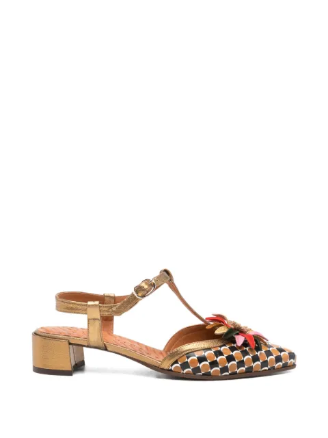 Chie Mihara Heleni floral-appliqué T-bar pumps