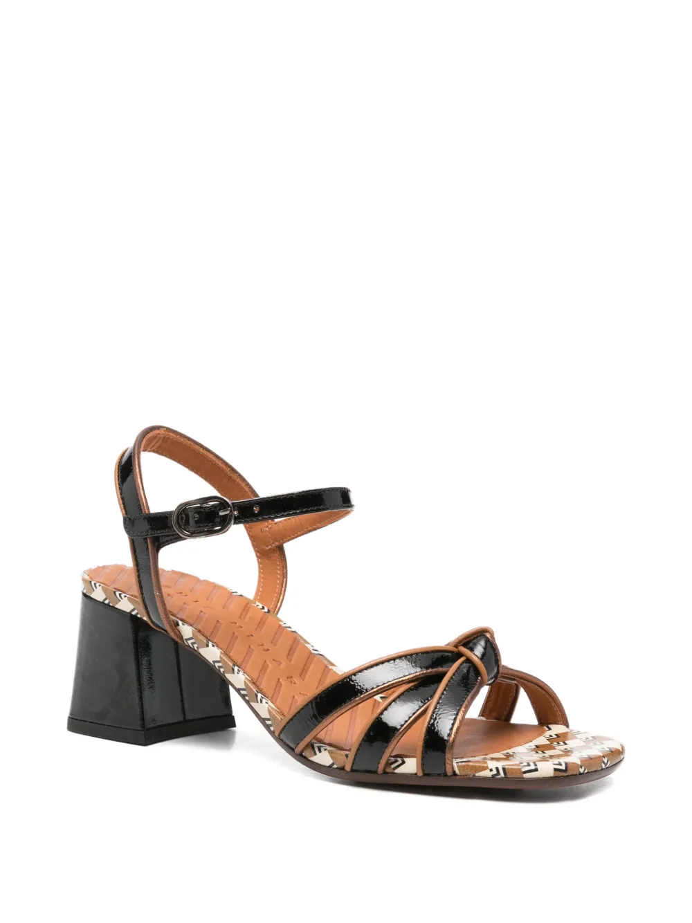 Chie Mihara Leilah patent knotted sandals Bruin