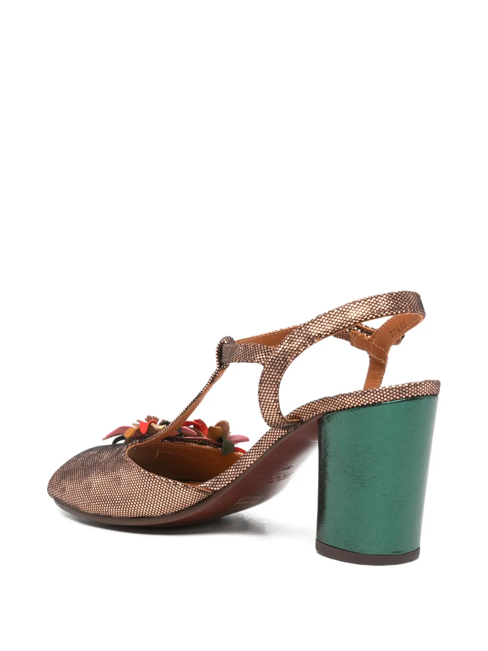 Chie Mihara Uliva floral-embellished T-bar sandals Bruin