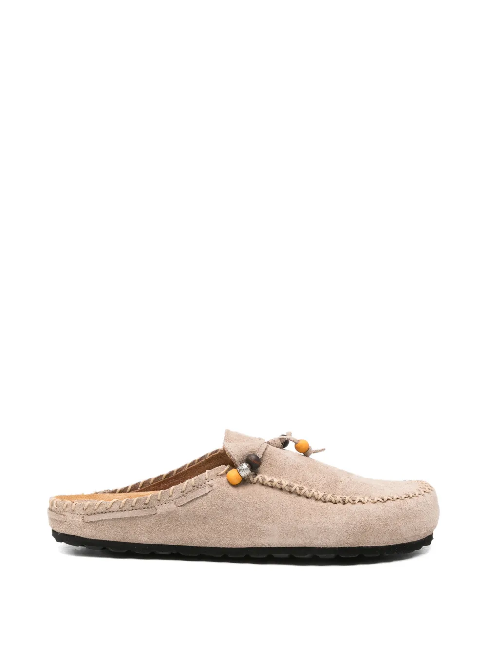Lagoa New Negril bead-embellished whipstitch-trim slides - Toni neutri