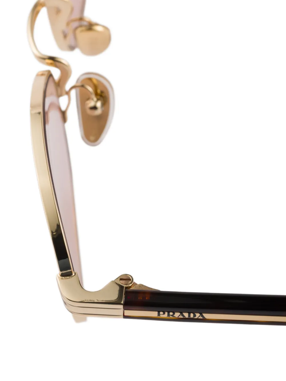 Prada Eyewear Zonnebril met iconisch metalen plakkaat Goud