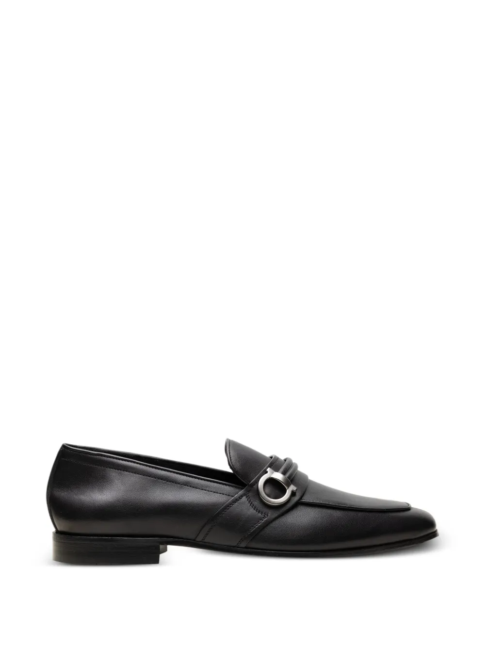 Ferragamo Gancini-plaque leather loafers - Nero