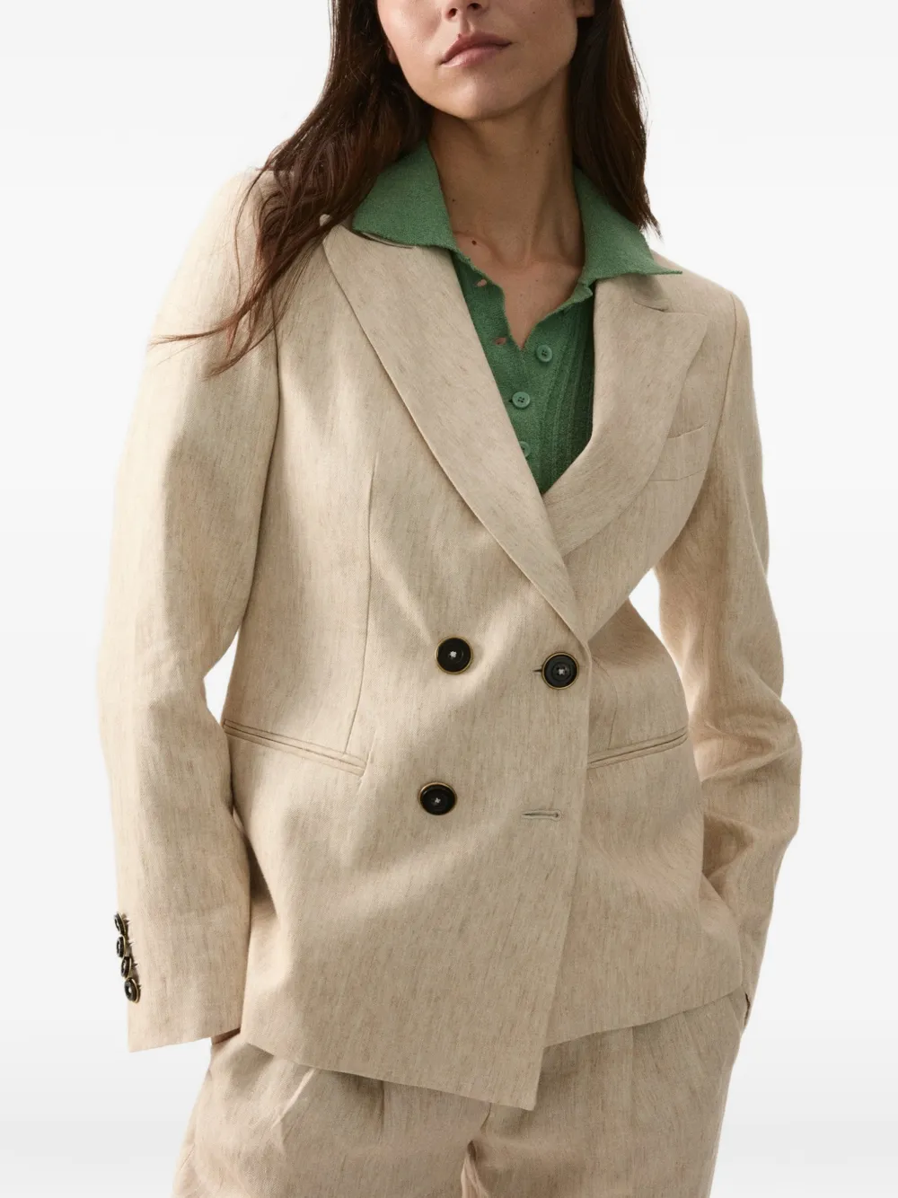 Fortela Bastien Double-breasted Blazer in Neutrals, view 2