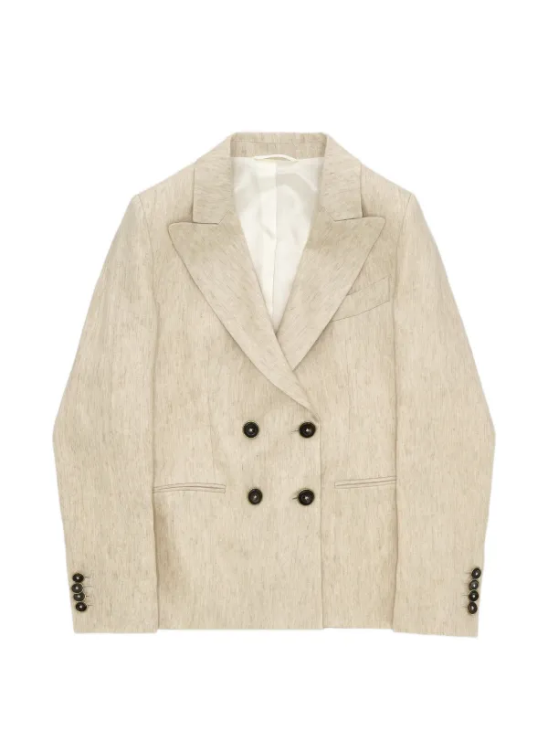 Fortela Bastien Double-breasted Blazer in Neutrals