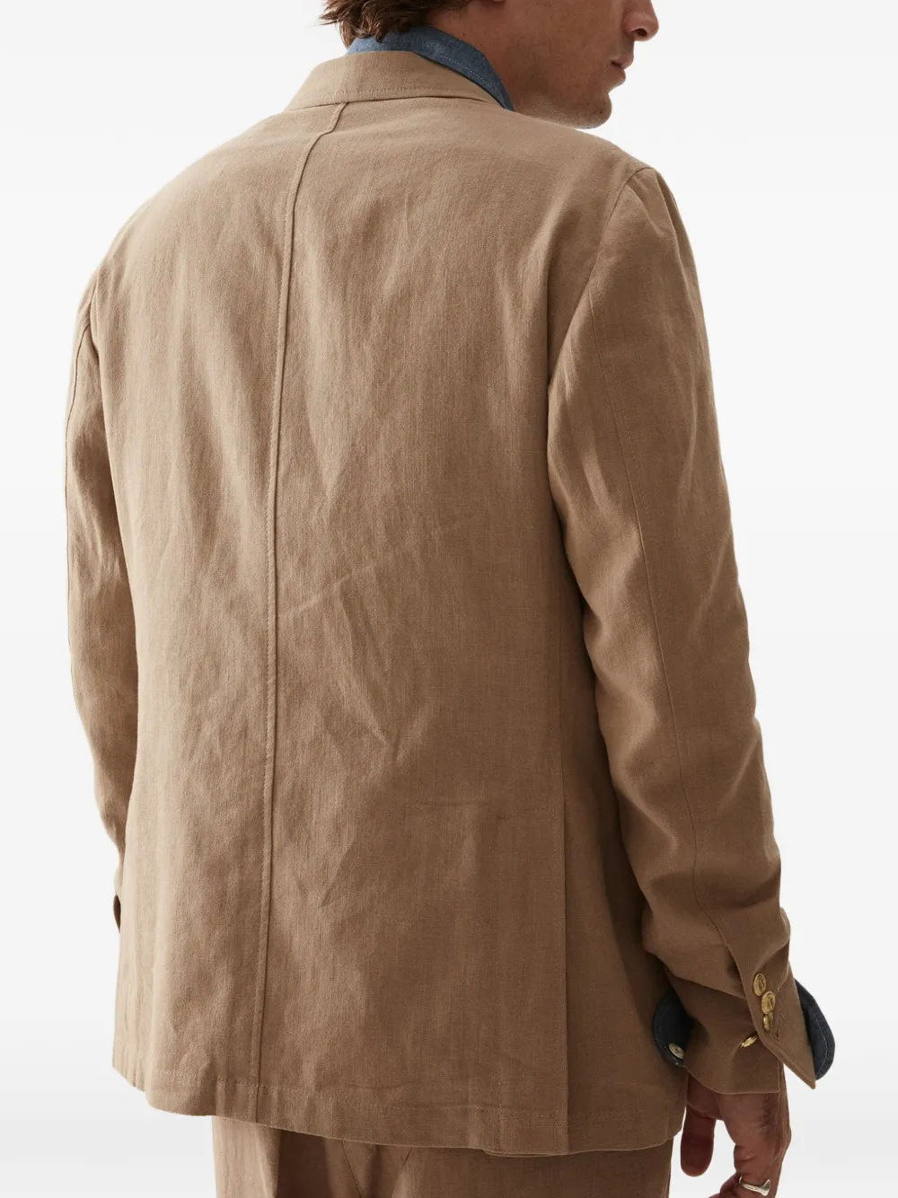 Fortela Travel blazer met dubbele rij knopen Beige