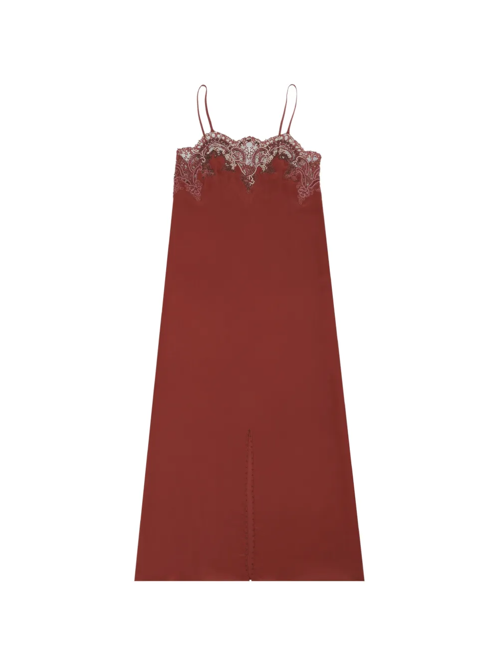 Fortela Alizee embroidered midi dress - Rosso