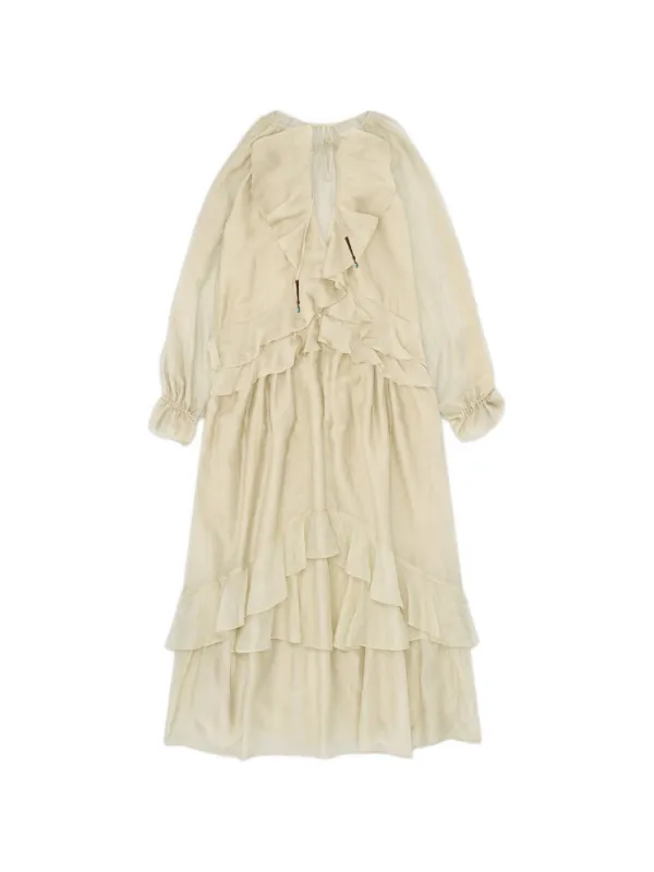 Fortela Ange Ruffled Dress in Neutrals