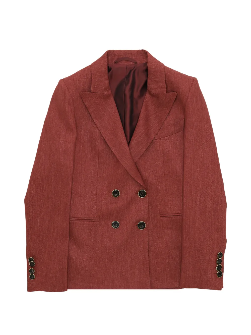 Fortela Bastien double-breasted linen blazer - Rosso