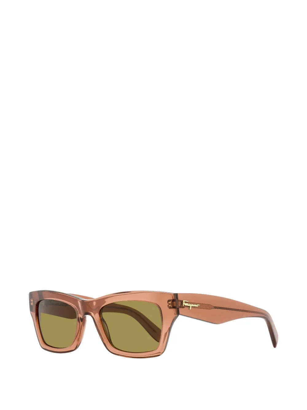 Ferragamo Eyewear Zonnebril met rechthoekig montuur Oranje