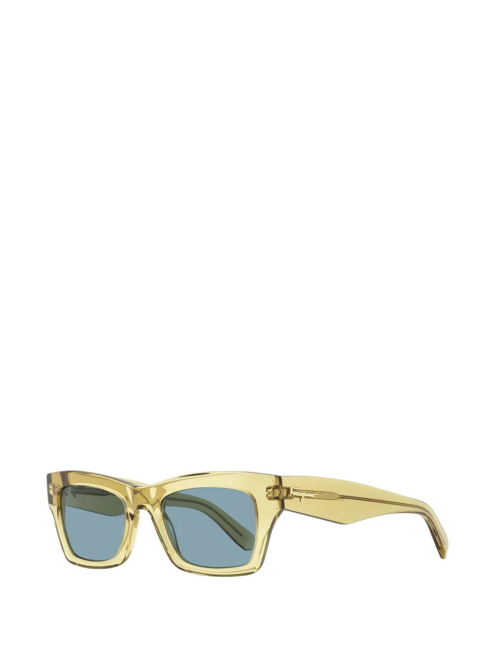 Ferragamo Eyewear cat-eye zonnebril met rechthoekig montuur Geel