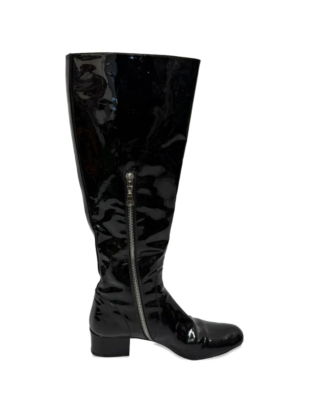 Saint Laurent Pre-Owned Babies patent knee-high boots - Nero