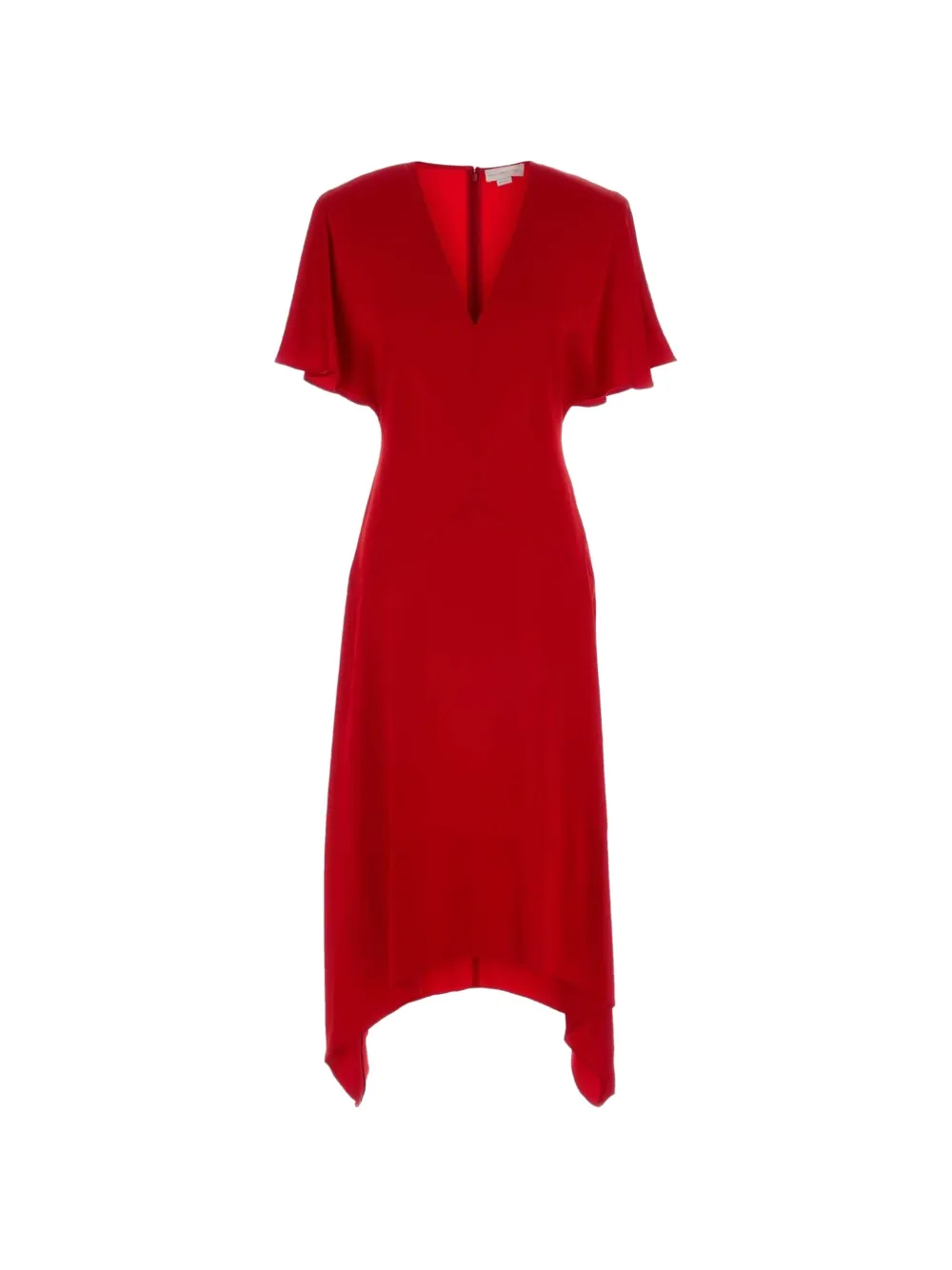 Stella McCartney V-neck asymmetric midi dress - Red