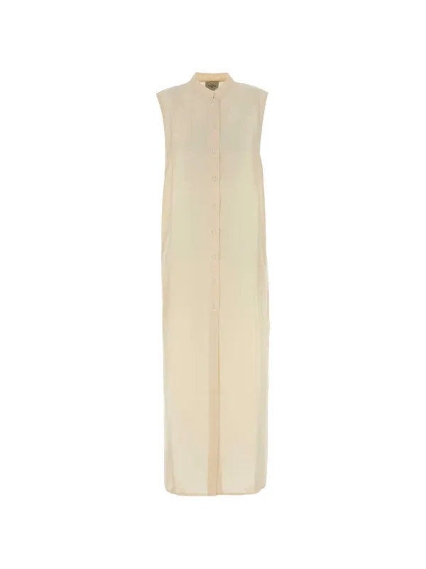 Le Kasha Namsa Sleeveless Maxi Shirt Dress in Neutrals