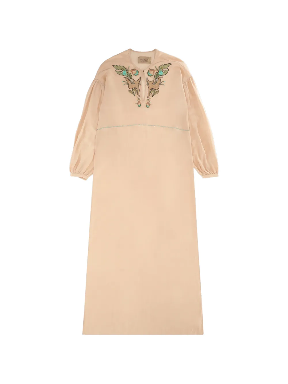 Fortela Allegra embroidered silk dress - Toni neutri