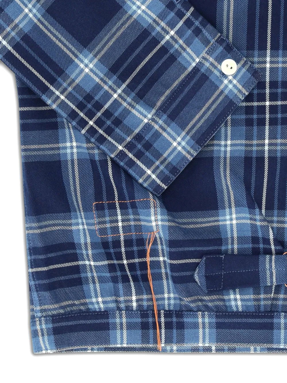 Fortela Peter geruit katoenen shirtjack Blauw