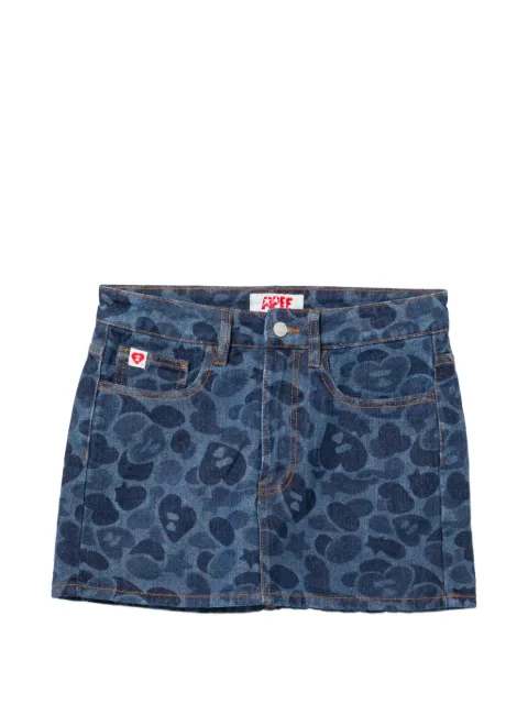 APEE™ by *A BATHING APE® camo-print denim skirt
