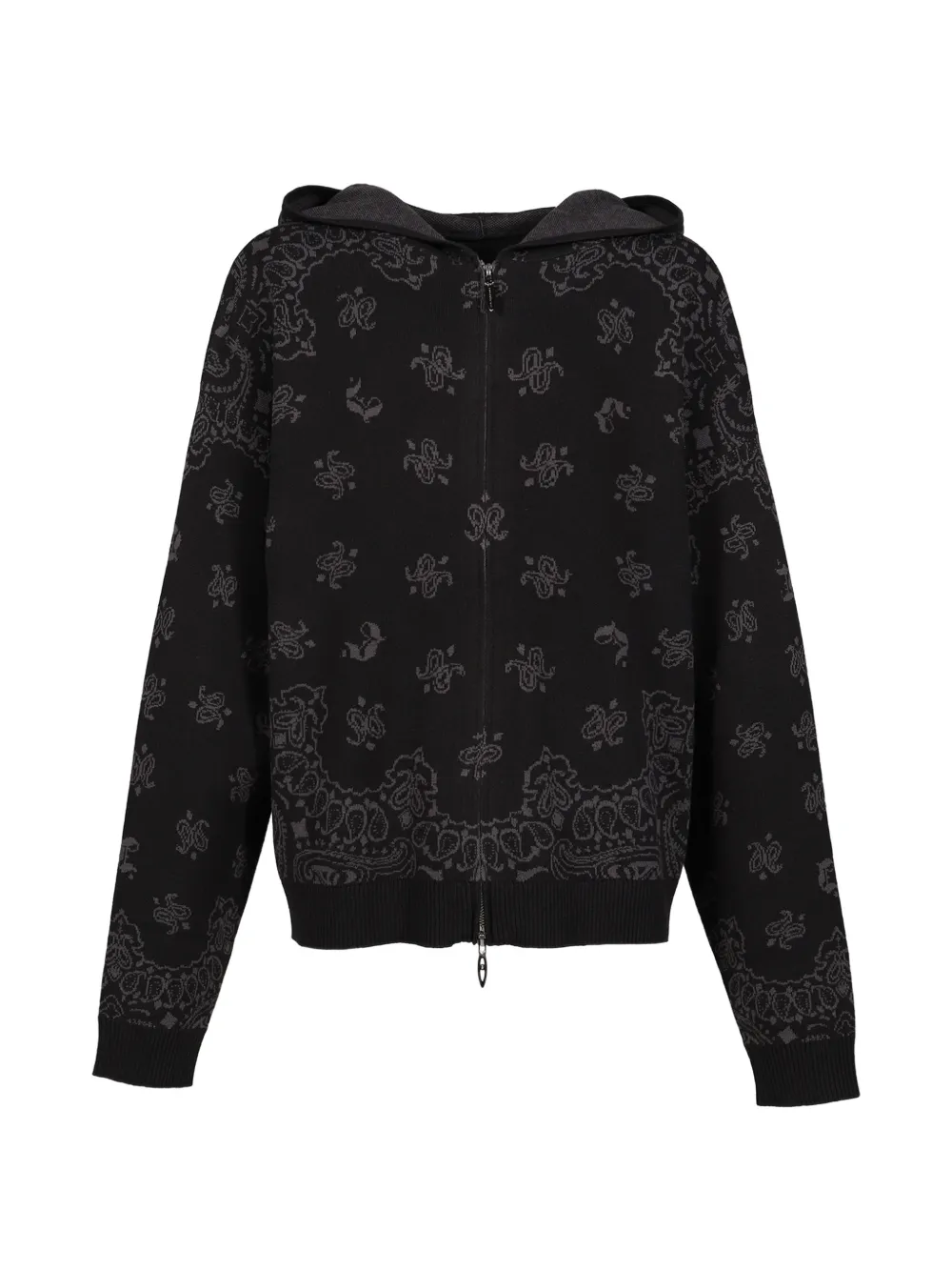JUN/NAKAYAMA paisley-pattern zip-up hoodie - Nero