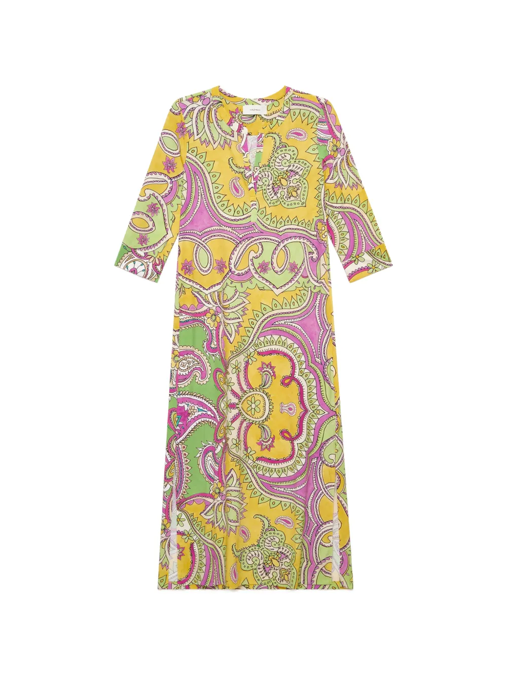 MALIPARMI Hippie Lotus paisley-print midi dress - Gelb