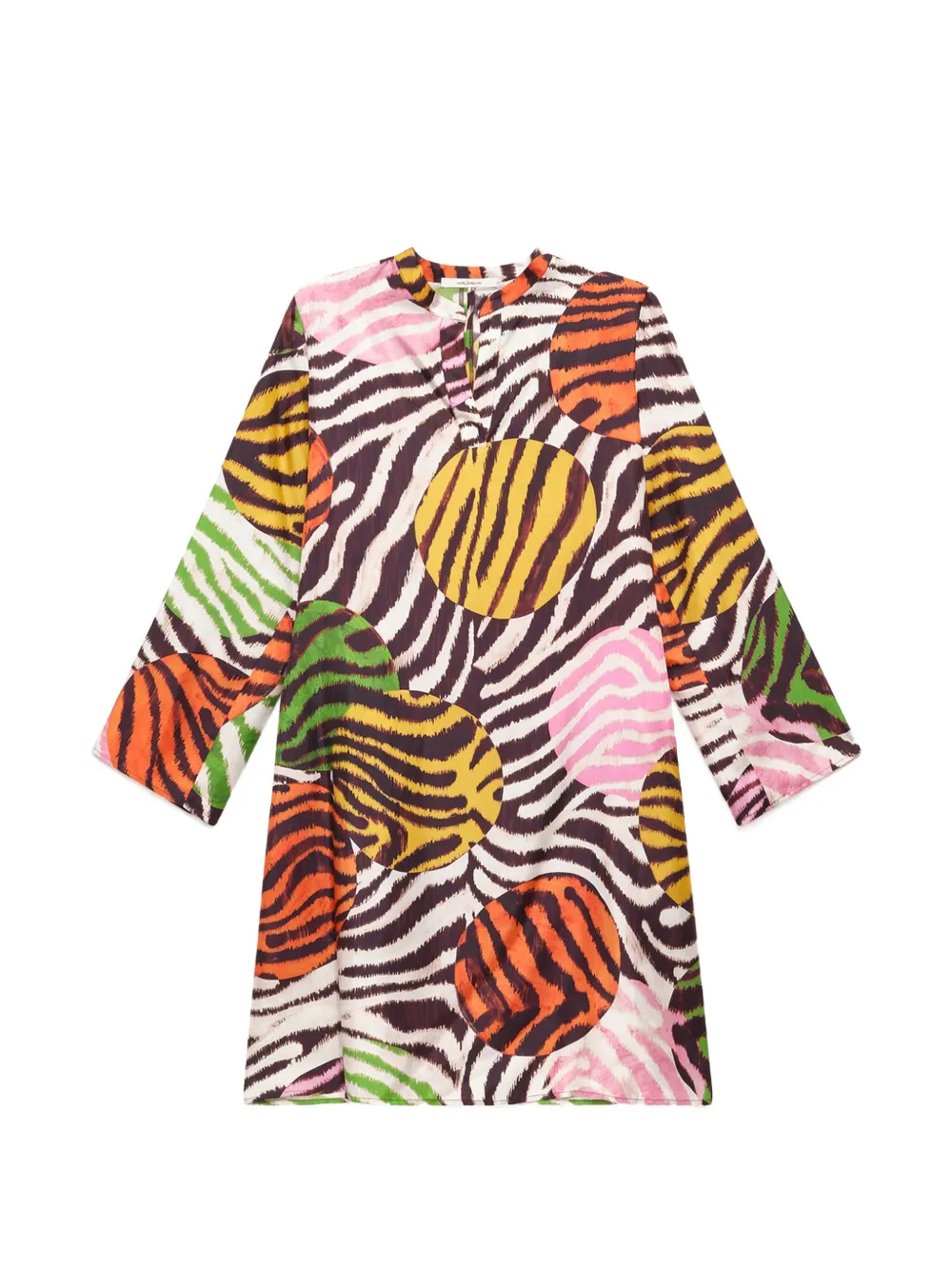 MALIPARMI zebra-print silk dress - Marrone
