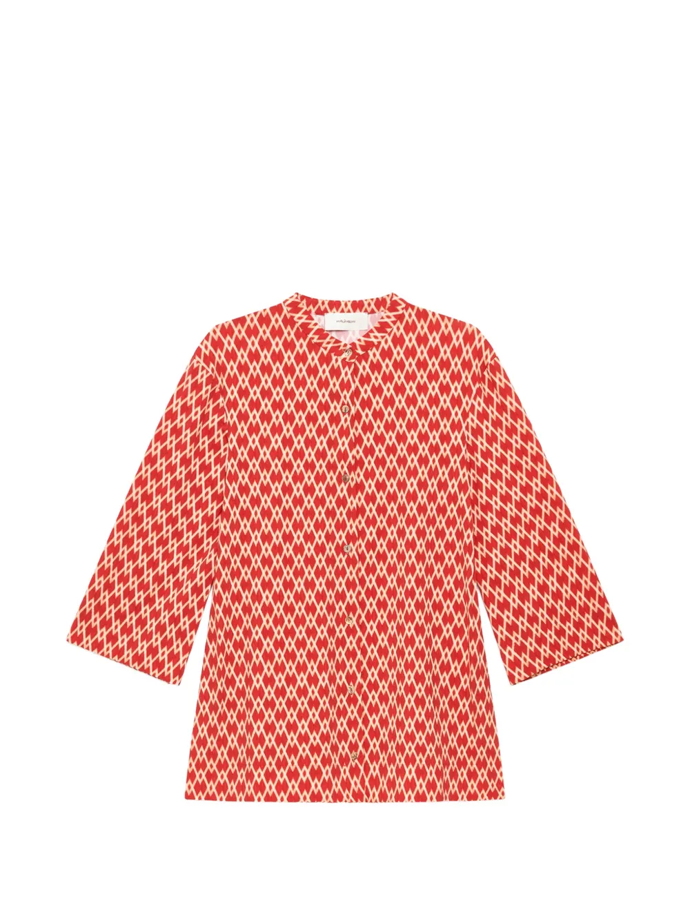 MALIPARMI Diamond Glow geometric-print kaftan - Rosso
