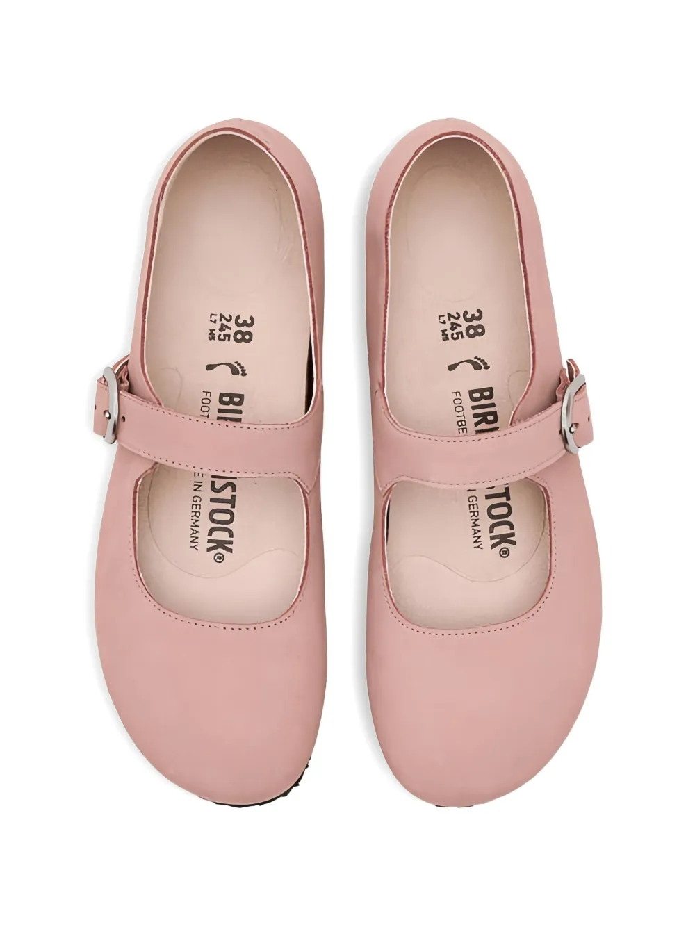 Birkenstock Santa Clarita leather ballet flats Roze