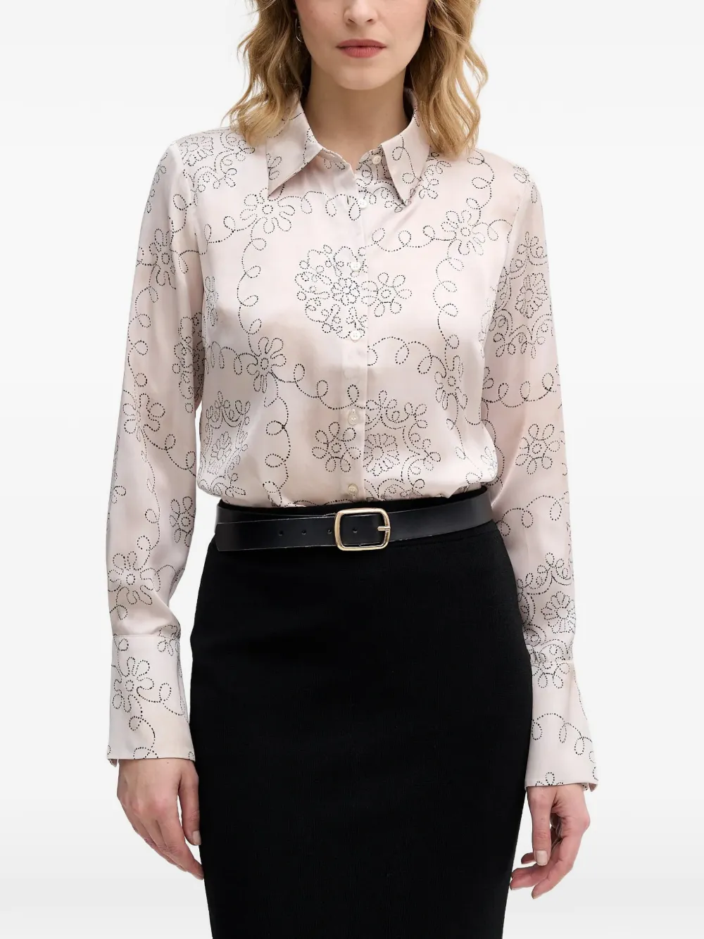 Sisley floral-print long-sleeve shirt