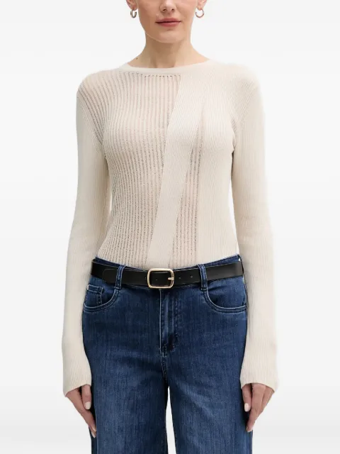 Sisley ribbed ladder-stitch sweater