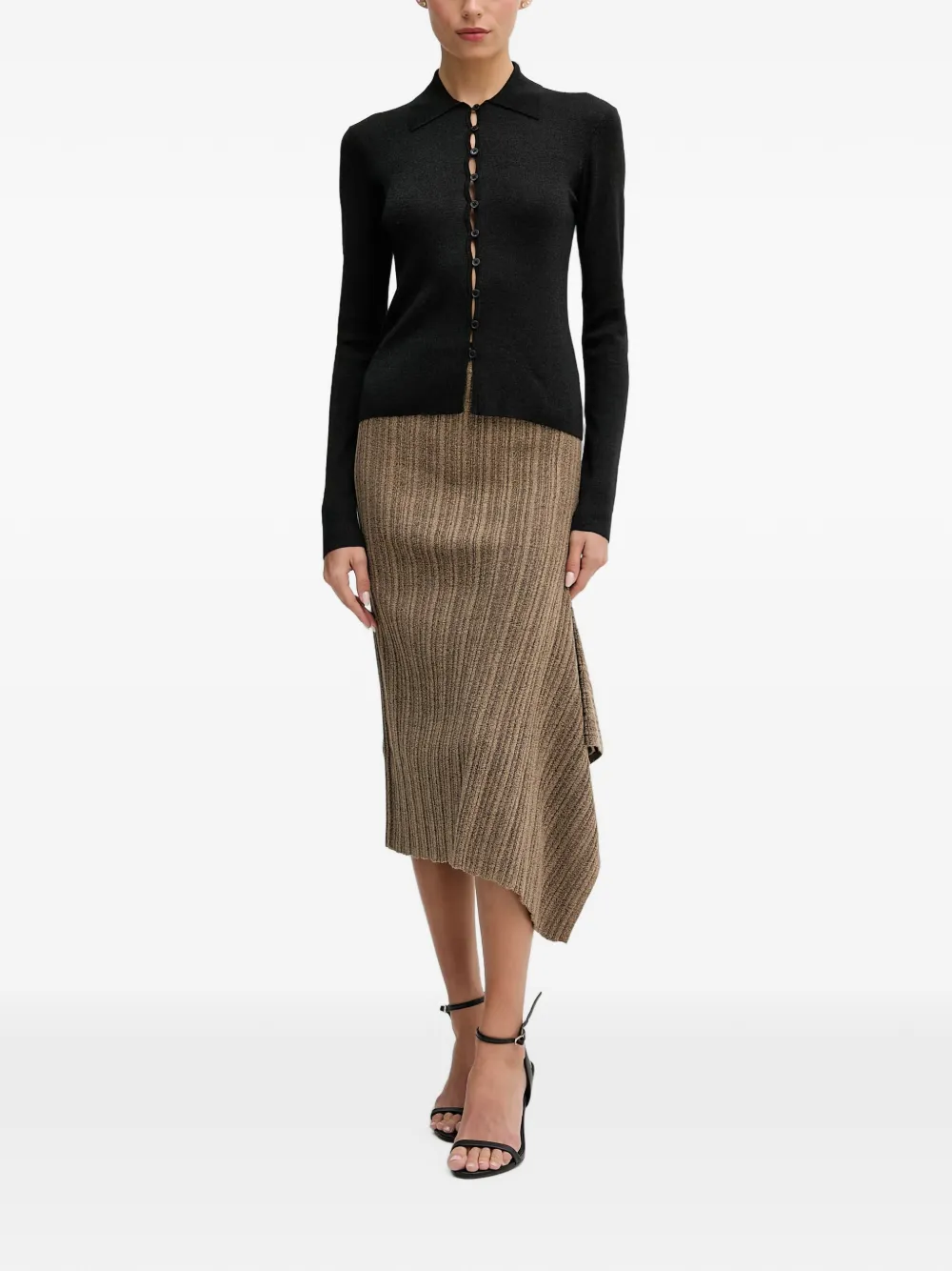 Sisley Button-up vest Zwart