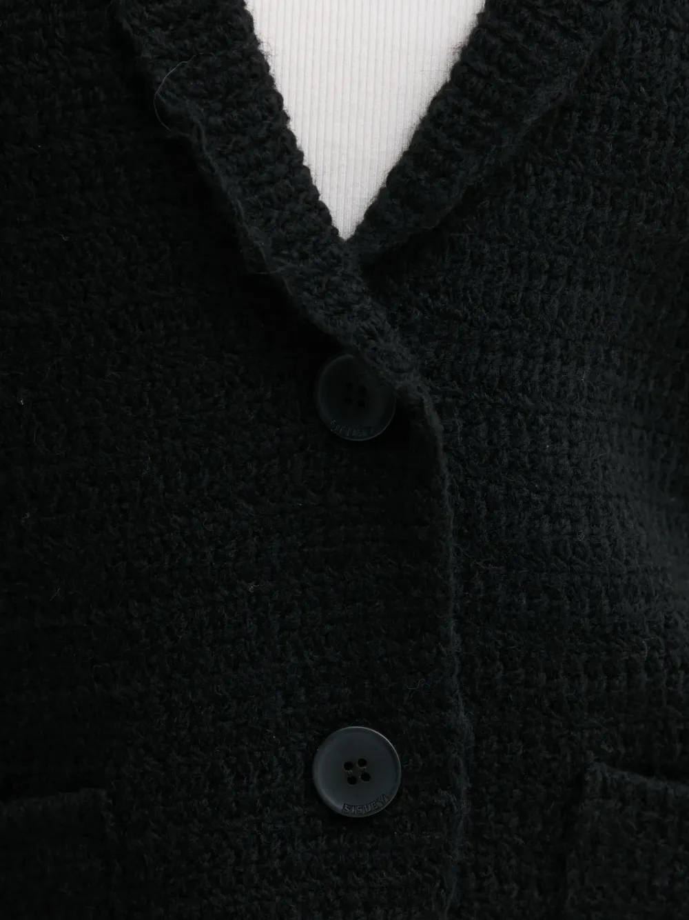 Sisley Vest met gekerfde revers Zwart