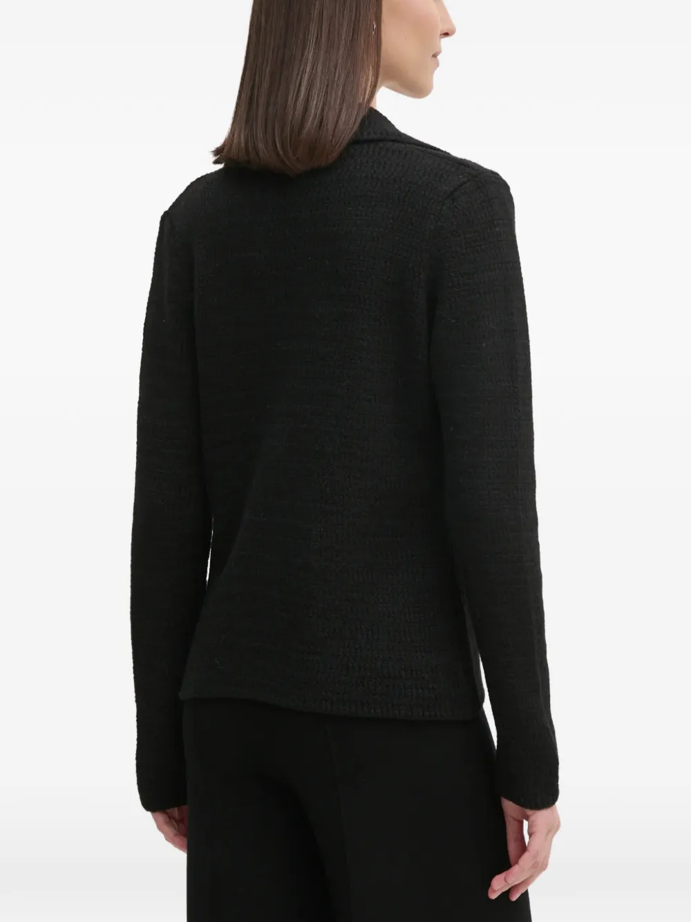 Sisley Vest met gekerfde revers Zwart