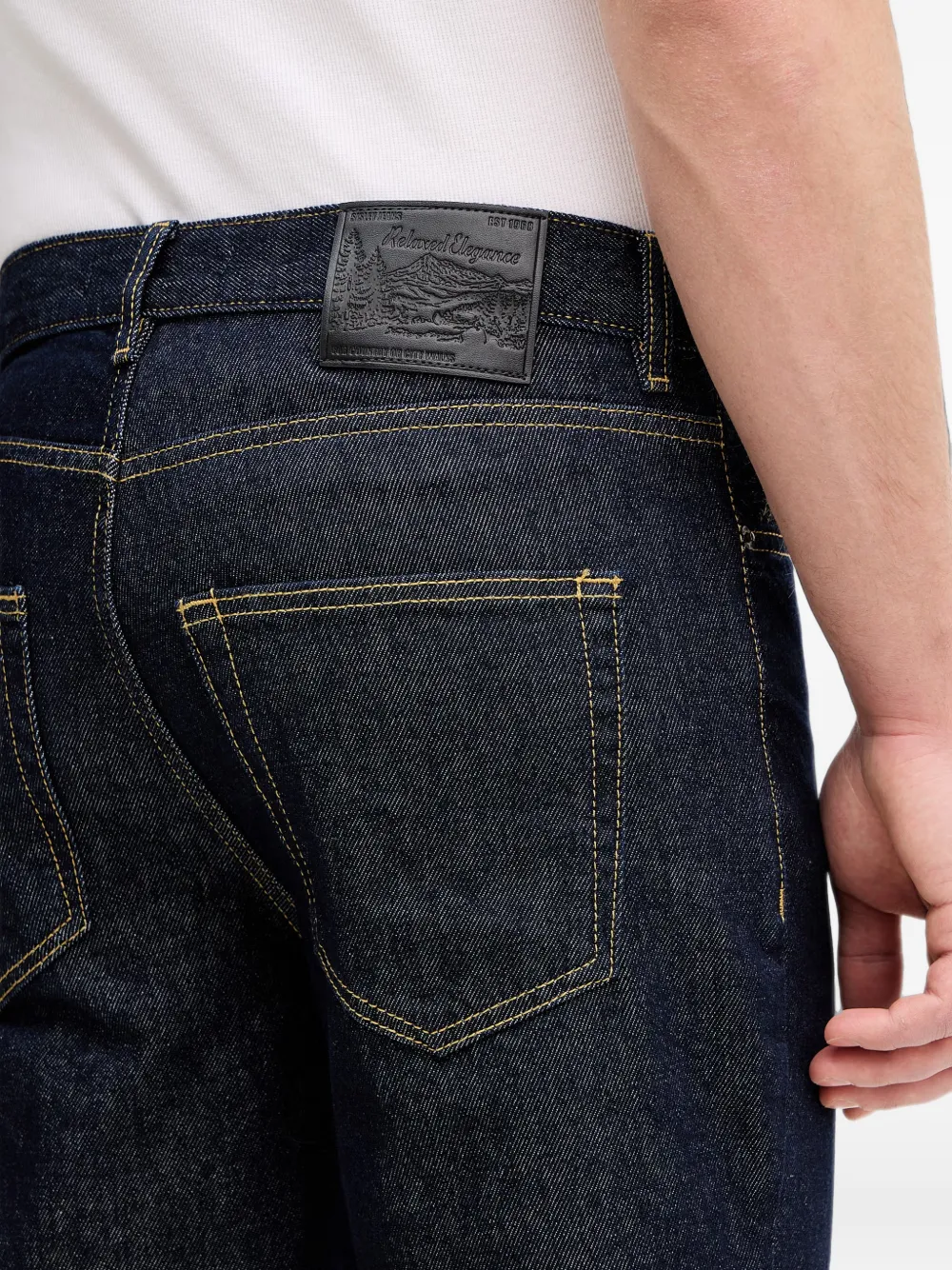 Sisley Jeans met logo-patch en contrasterende stiksels Blauw